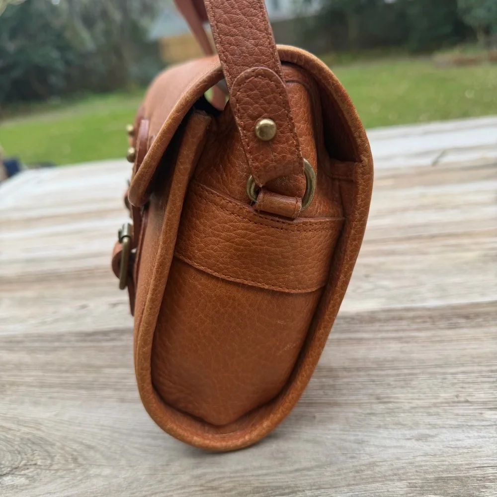 Vintage Polo Ralph Lauren‎ Pebbled Leather Messenger Crossbody Bag